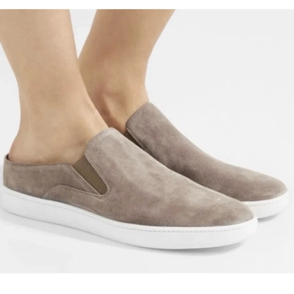 Vince Women's Verrell Backless Slip-on Sneakers Woodsmoke Suede Size 5.5